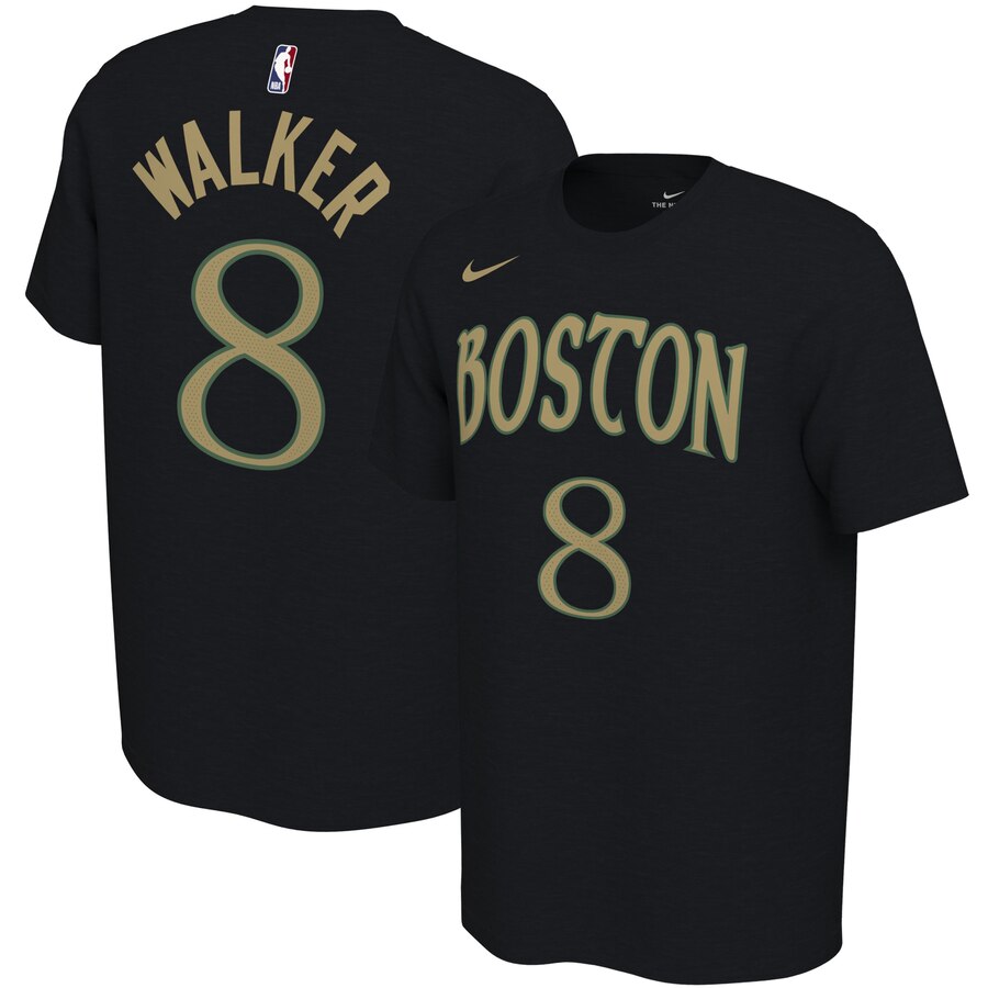 Men 2020 NBA Nike Kemba Walker Boston Celtics Black 201920 City Edition Variant Name  Number TShirt